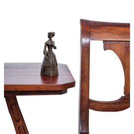 aubaho Bronze sculpture table bell woman in antique style bronze figure statues 14 cm