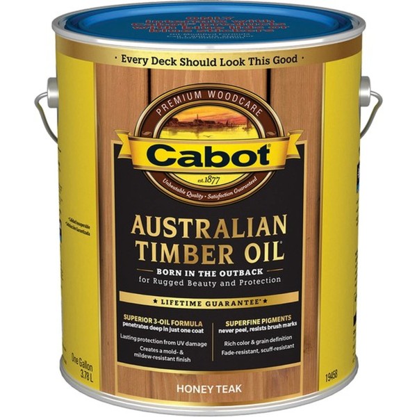 FixtureDisplays Cabot 19458 1gal Honey Teak Australian Timber Oil Wood