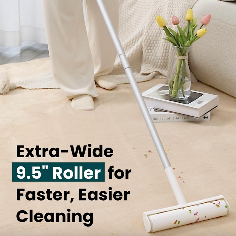 Large Lint Roller with Extra Sticky Roller and 420 Sheets