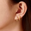 Yurielys Clip on Hoop Earrings for Women, 14K Real Gold
