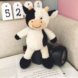 YUKOUQIAN - Muñeca de peluche de vaca de animales de peluche de 11.8 pulgadas para niñas y niños (soporte de vaca)