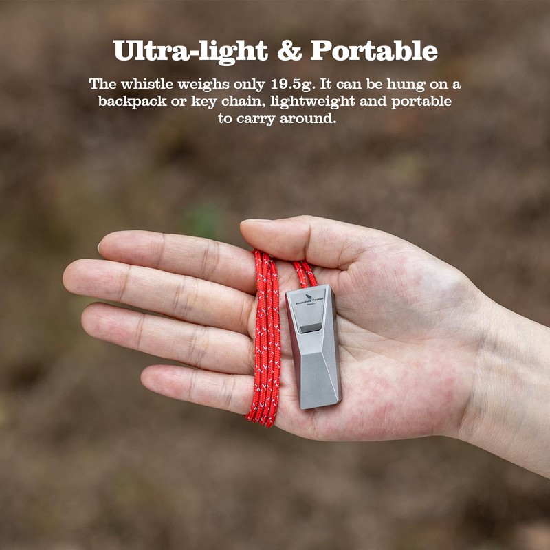 Boundless Voyage Titanium Whistle Emergency Survival Safety Whistles with Lanyard