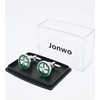 Jonwo Round Four Leaf Clover Pattern Cufflinks for Men Lady