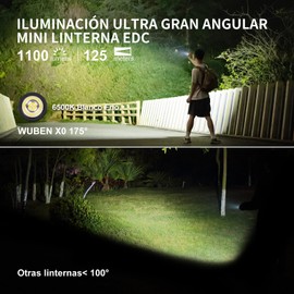 WUBEN X0 Mini linternas recargables, linterna EDC de bolsillo de 1100 lúmenes, linternas magnéticas LED pequeñas súper brillantes, 7 modos con clip para senderismo, camping, uso diario