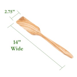 Lipper International Olive Wood Spurtle for Cooking, Mixing, and Serving, 14" Long