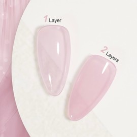 GAOY Jelly Nude Gel Nail Polish, 16ml Sheer Pink Crystal Translucent Soak Off Gel Polish, UV Light Cure for Nail Art DIY, 1642 Crystal Pink