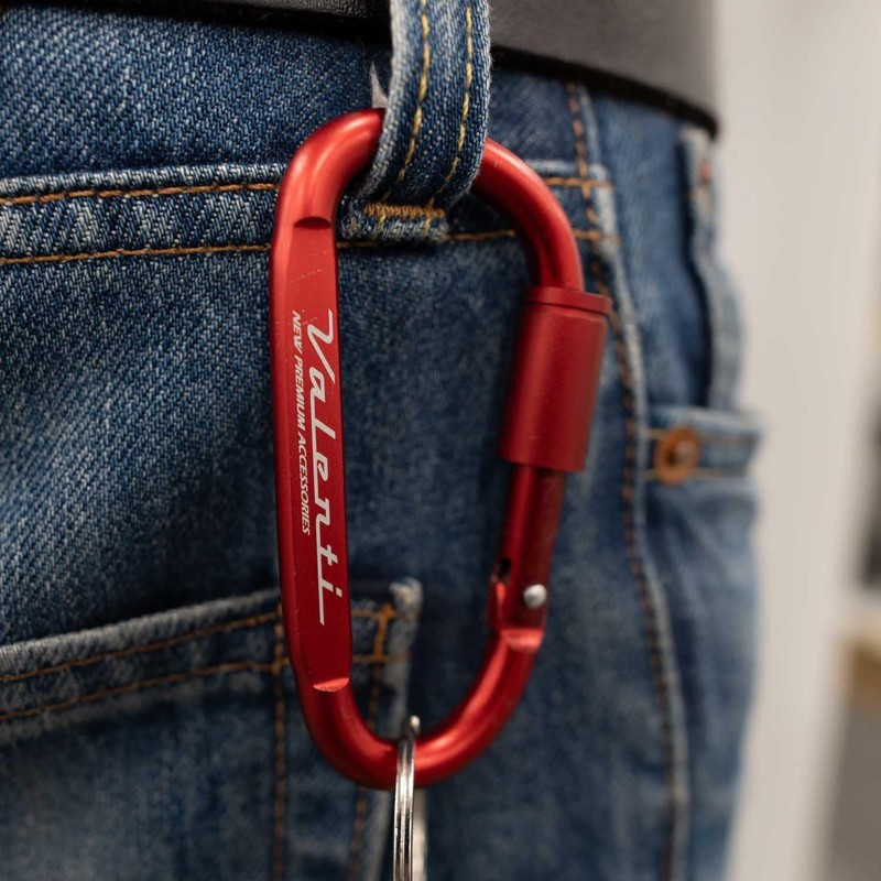 Valenti Logo Carabiner Key Chain Red [ATS-CAR-R]