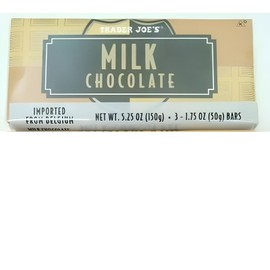 Trader Joe's  TRADER JOE'S MILK CHOCOLATE  3 - 1.75 oz Bars - KOSHER -