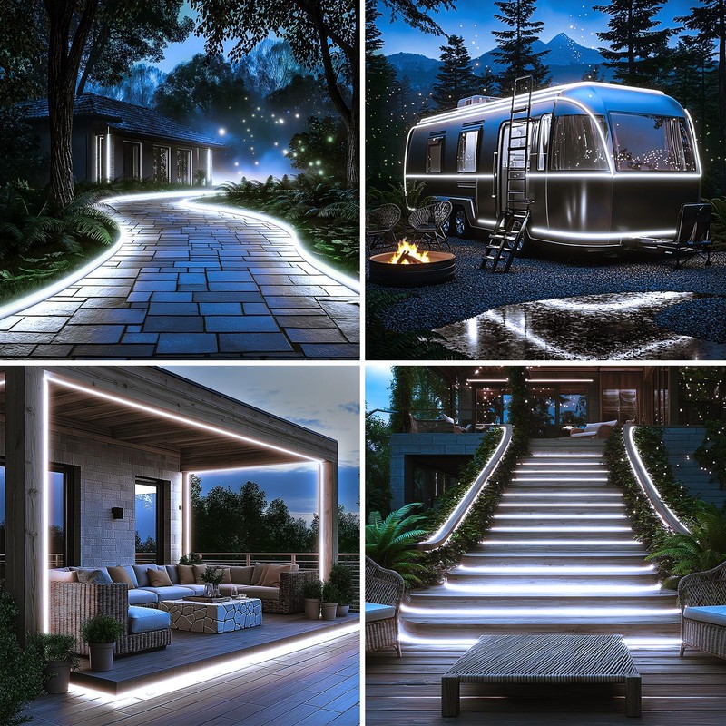 DBFAIRY 50Ft Solar LED Strip Lights Outdoor, Large Capacity Solar