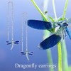 Dragonfly Threader Earrings for Women Sterling Silver Through Long Chains