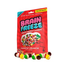 Brain Freeze Rainbow Crunch Freeze-Dried Candy – Irresistible Sweet & Tangy Gourmet Snack - Single Pack