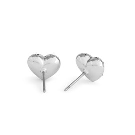 COACH Women's Signature Quilted Heart Stud Earrings