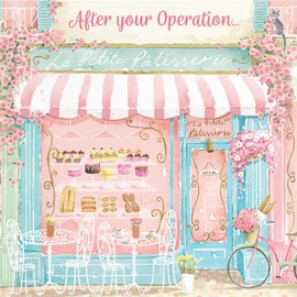 Hunts England - La Petite Patisserie After Operation Card For Her - Charming Pink Bakery, Pretty French Cafe Design - Female Get Well Soon Card - For Women, Girls - Milo's Gallery