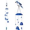 Gardenvy Blue Jay Bird Wind Chimes with Bells, Large Unique