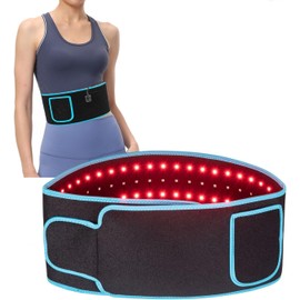 Cinturón de terapia de luz roja, cinturón infrarrojo de 660nm y 850nm,almohadilla térmica para aliviar el dolor de cintura,espalda,hombros,abdomen y articulaciones de las piernas,con 5 niveles y temporizador