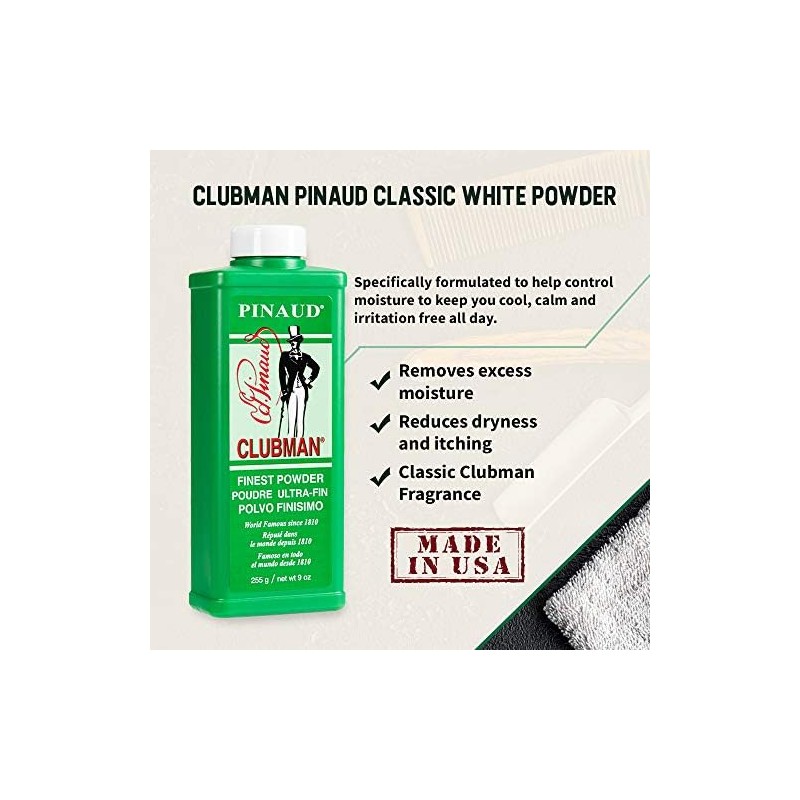 Clubman Pinaud Finest Talc Powder, 9 Ounce (Pack of 3)