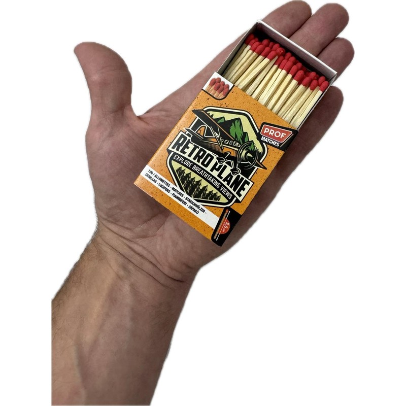 jameitop® 5 x Retro Matchboxes Camping/Vintage/USA Nostalgia Pack of 100