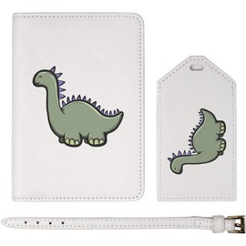 Azeeda 'Dinosaur' Passport Cover & Luggage Tag Travel Set (PA00011270)