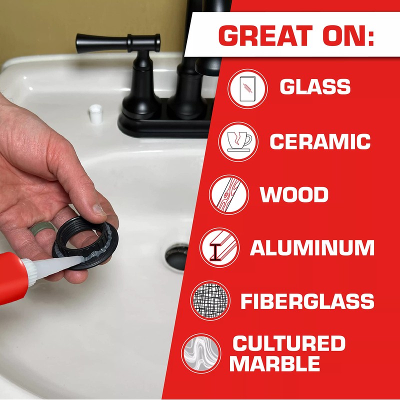 Loctite Silicone Sealant, Clear, 2.7 fl oz Tube, 1 Pack