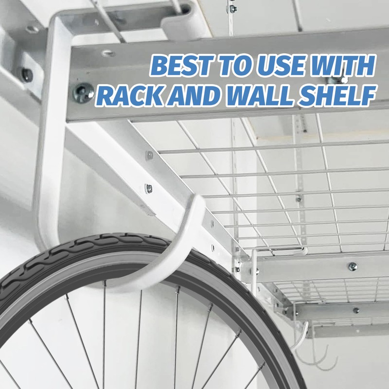 Saderoy 4-Pack Heavy Duty Add-On Flat Hook Accessory for Garage