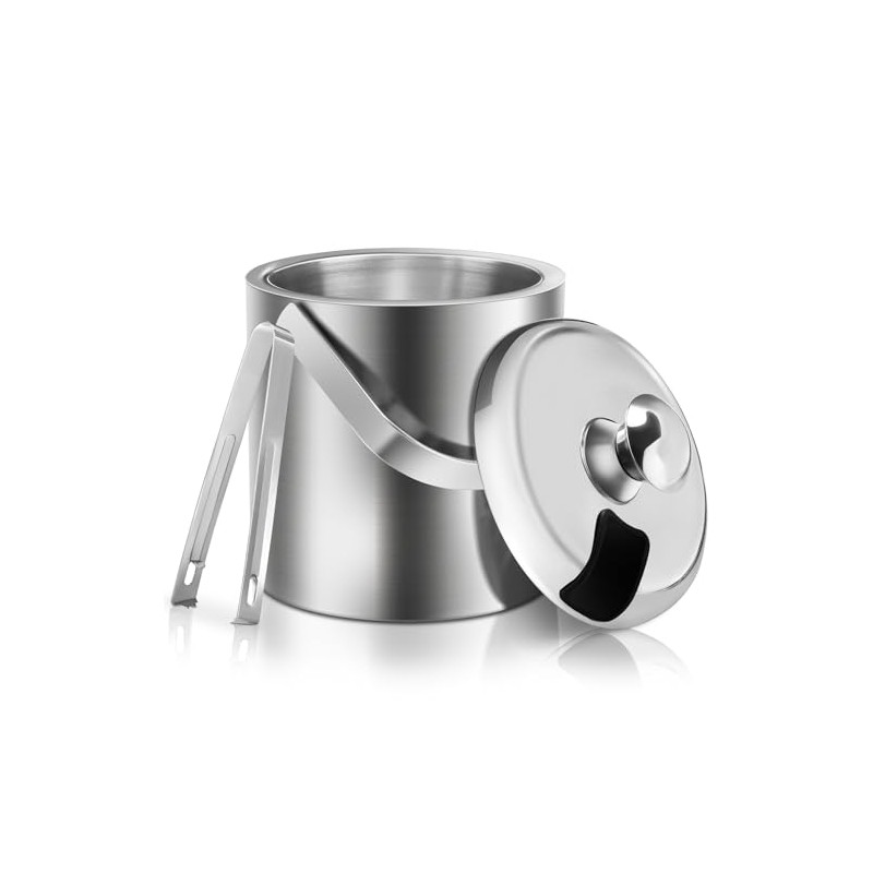 Stainless Steel Ice Bucket with Ice Tongs and Scoop