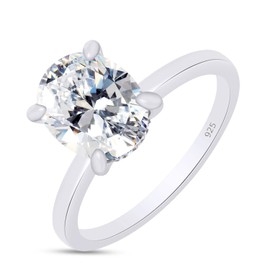 SAVEARTH DIAMONDS 1 1/5 Carat Oval Cut Moissanite Engagement Ring for Women In 18k White Gold Over Sterling silver Solitaire Rings Lab Created Diamond Promise Wedding Ring for Her (1.20 Cttw)-8