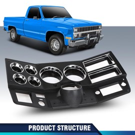PIT66 Dash Bezel Panel with A/C Wiper Switch Hole Lower Cover Compatible with Chevy GMC Truck Blazer Suburban 1981-1983