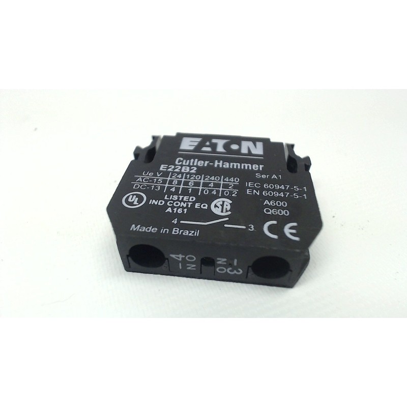 1- Eaton Cutler-Hammer E22B2 Contact Block 6A 110/120V