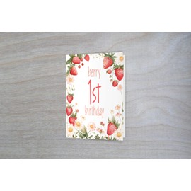Red Door Inspirations First Birthday Greeting Card, Includes Single Card and Envelope (Berry First Birthday)
