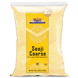 Rani Sooji Coarse (Farina, Suji, Rava, Rawa, Wheat Semolina) Flour 32oz (2lbs) 908g ~ All Natural | Vegan | NON-GMO | Kosher | Indian Origin