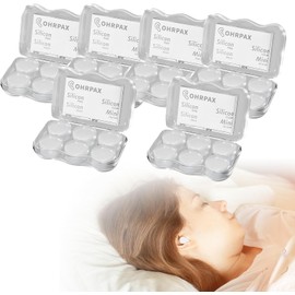 Tapones de Cera para Dormir, 36pcs Tapones Oídos de Silicona, Tapones para los oídos que reducen el ruido,Tecortables a Medida, para Nadar, Dormir, Metro, Sitios de Construcción y Otras Escenas, Transparentes