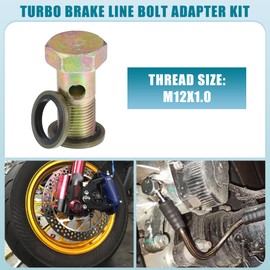 A ABSOPRO Car Oil Cooler Screw Ball Head Adapter Turbo Brake Line Bolt Adapter M12x1.0 12mm OD Bolt Brake Fitting Kit for Fuel Oil System with Washers