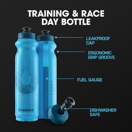 HydraPak Tempo Bottle 3-Pack - Handheld Running Water Bottle (400ml or 525ml) - Made For Runners, Marathon Training & Race Day, Perfect For Hydration, Electrolyte and Nutrition Mixes