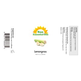 Sun Essential Oils - Lemongrass Essential Oil 8 oz with Dropper for Diffuser, Hair & Skincare, Aromatherapy Massage, Humidifier, Candle, Soap & Lotion Making at Home