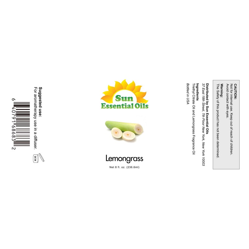 Sun Essential Oils - Lemongrass Essential Oil 8 oz with