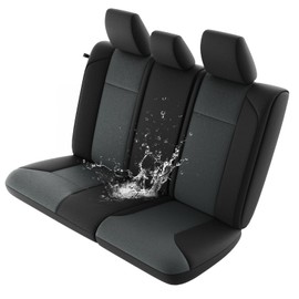 GIANT PANDA Neoprene Rear Seat Covers for Toyota Tacoma (2016-2023) - UV & Water Resistant Tacoma Seat Covers, Foam Padded for Bcak Seats, Truck Seat Covers (Black + Grey/Gray)