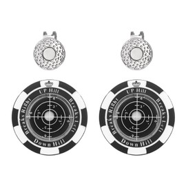 PATIKIL Golf Green Reader, 2pack Mini Golf Ball Marker for Putting Green with High Precision Green Reading Aid Golf Training Accessories with Magnetic Hat Clip for Men Women, Black White