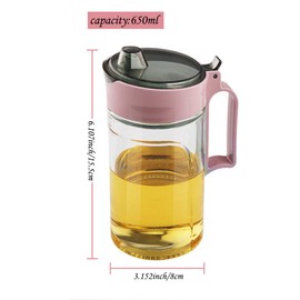 TENTA KITCHEN Oil Dispenser Vinegar Dispenser Maple Syrup Dispenser Glass Bottle Cruet No Drip Plastic Bottle Spout with Protective Cap drip Free Pour spout restarant 22Oz (Purple 1PC)