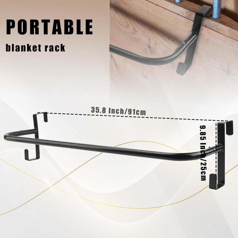 HDYEGY 4Pcs Blanket Rack with Tack Rack,Portable Blanket Bar for
