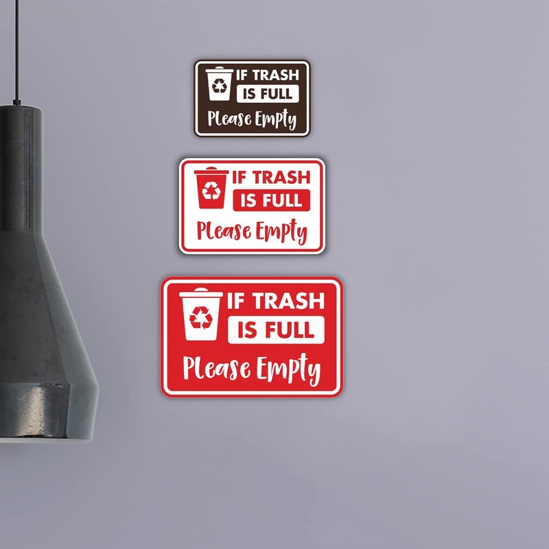 Classic Framed If Trash is Full Please Empty Sign (Blue)