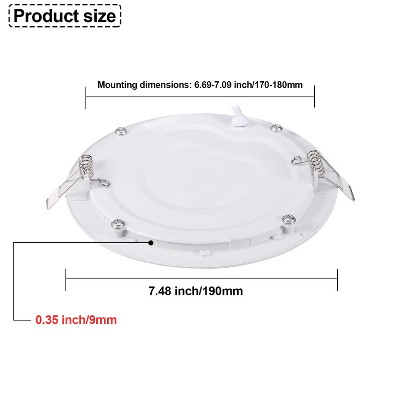 NRGDILY Round LED Ceiling Light 15W Recessed Light and Kitchen