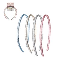 CONAIR Scunci Effortless Beauty Skinny headband -plastic Headbands for Women and Men - hair accessories for women - trendy girl gifts - Assorted Glitter - 4 Count