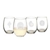 Cathy's Concepts SEA-1110 Seashell Stemless Wine Glasses – 4 Unique
