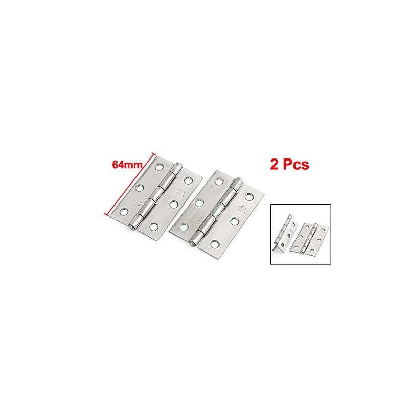 Sourcingmap 2 Pcs Stainless Steel Folding Cabinet Door Hinge 64mm