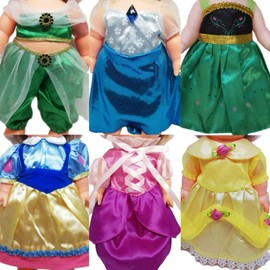 Happynuts Osewa Parts Princess Dress Set of 6 Pieces Set with Remin & Solan Clothes, Other Dolls Approximately 9.8 - 10.2 inches (25 - 26 cm), 6 Piece Set (Light Blue, Black, Yellow, Pink, Blue