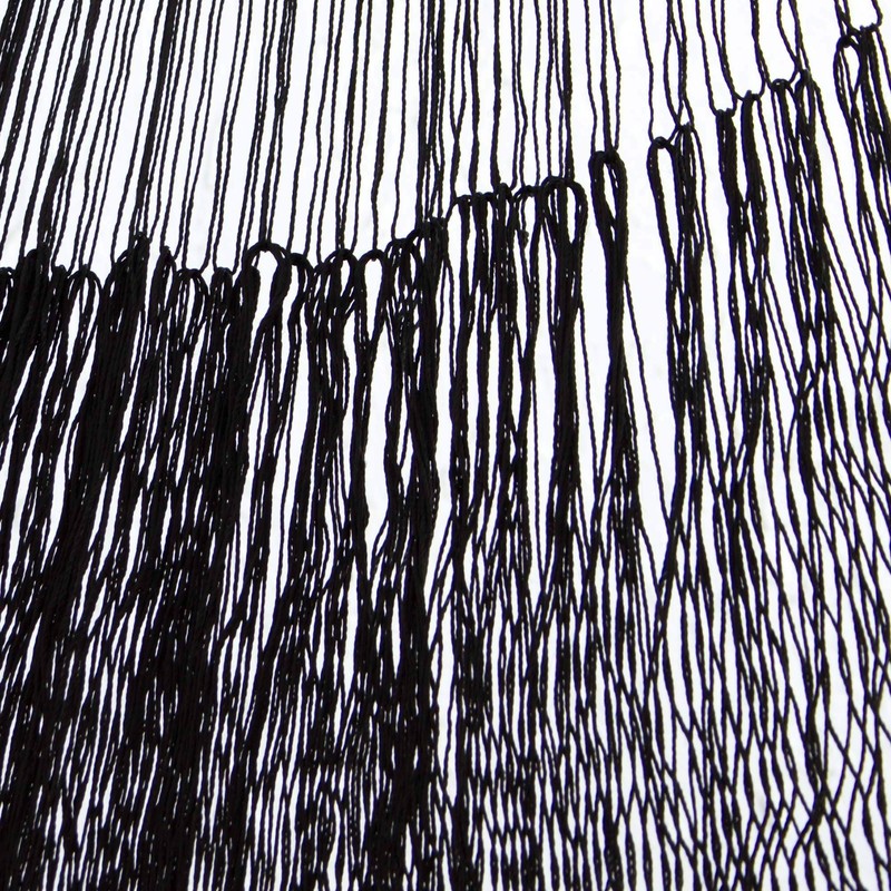 NOVICA Black Hand Woven Nylon Mayan 1 Person Rope Hammock