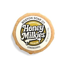Goat Milk Soap with Tallow – Honey Milkies Lemongrass Bar (3.3oz) – Handmade in Boston – Cold Process Natural Soap with Grass Fed Tallow, Lard, Raw Honey & Goat Milk