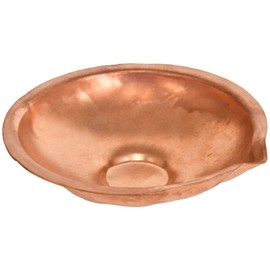 URBANWAZE Pure Copper Diva Diya Pooja Aarti Diya Lamp For Pooja Aarti Worship Handmade Cotton Wick Occasion Festival Baati Bati Good Luck Prosperity and Wealth 6 Pieces Set 5cm by 5cm