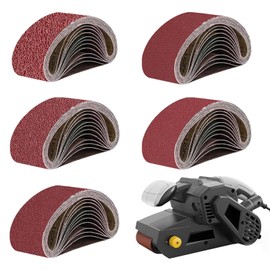 JAONLD Pack of 20 Sanding Belts 75 x 533 Belt Sander Sanding Belts 4 Each of 80, 120, 150, 240 and 400 Suitable for Sanding, Sharpening and Rust Removal with Belt Sanders