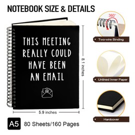Msticey This Meeting Really Could Have Been An Email 160 Blank Pages Hardcover Spiral Notebook, Funny Coworker Gift, Humour Work Gift for Colleague Employees, Sarcastic Saying Notebook